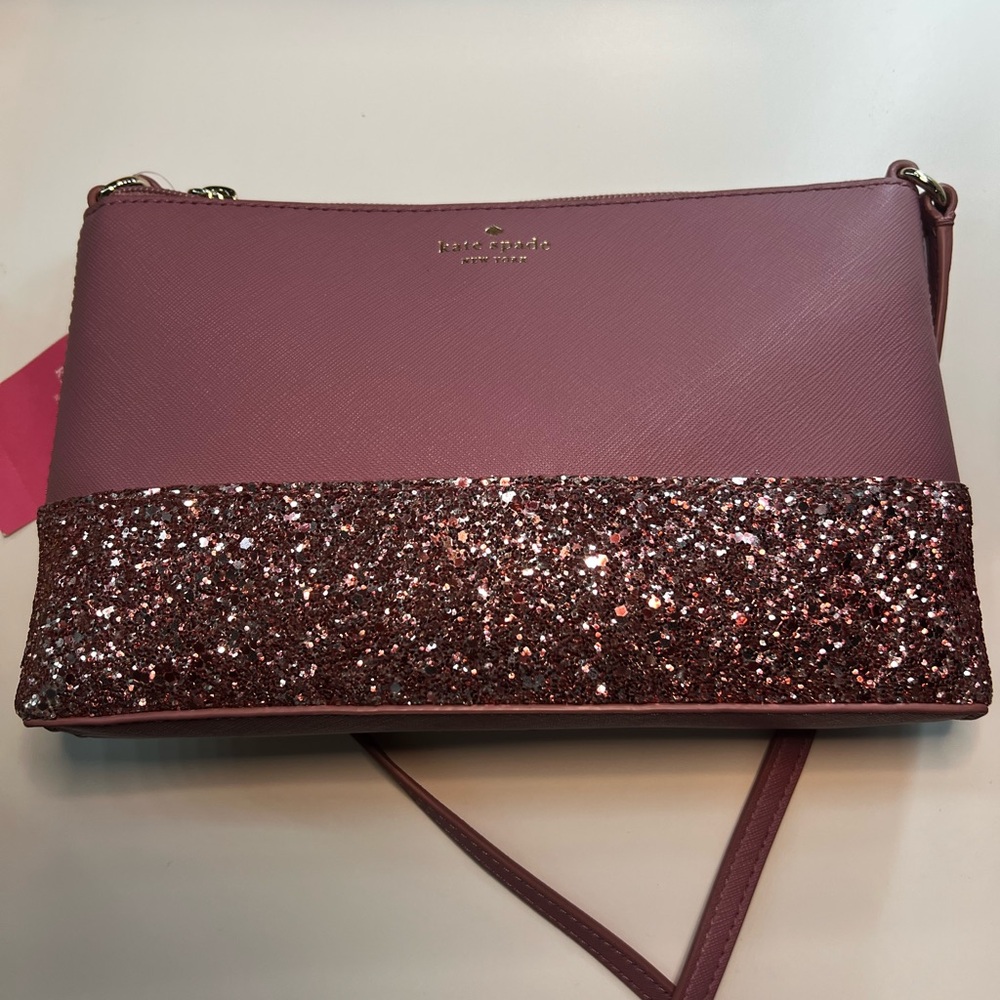 NWOT Kate Spade ♠️ Pink/Mauve Glitter Bag